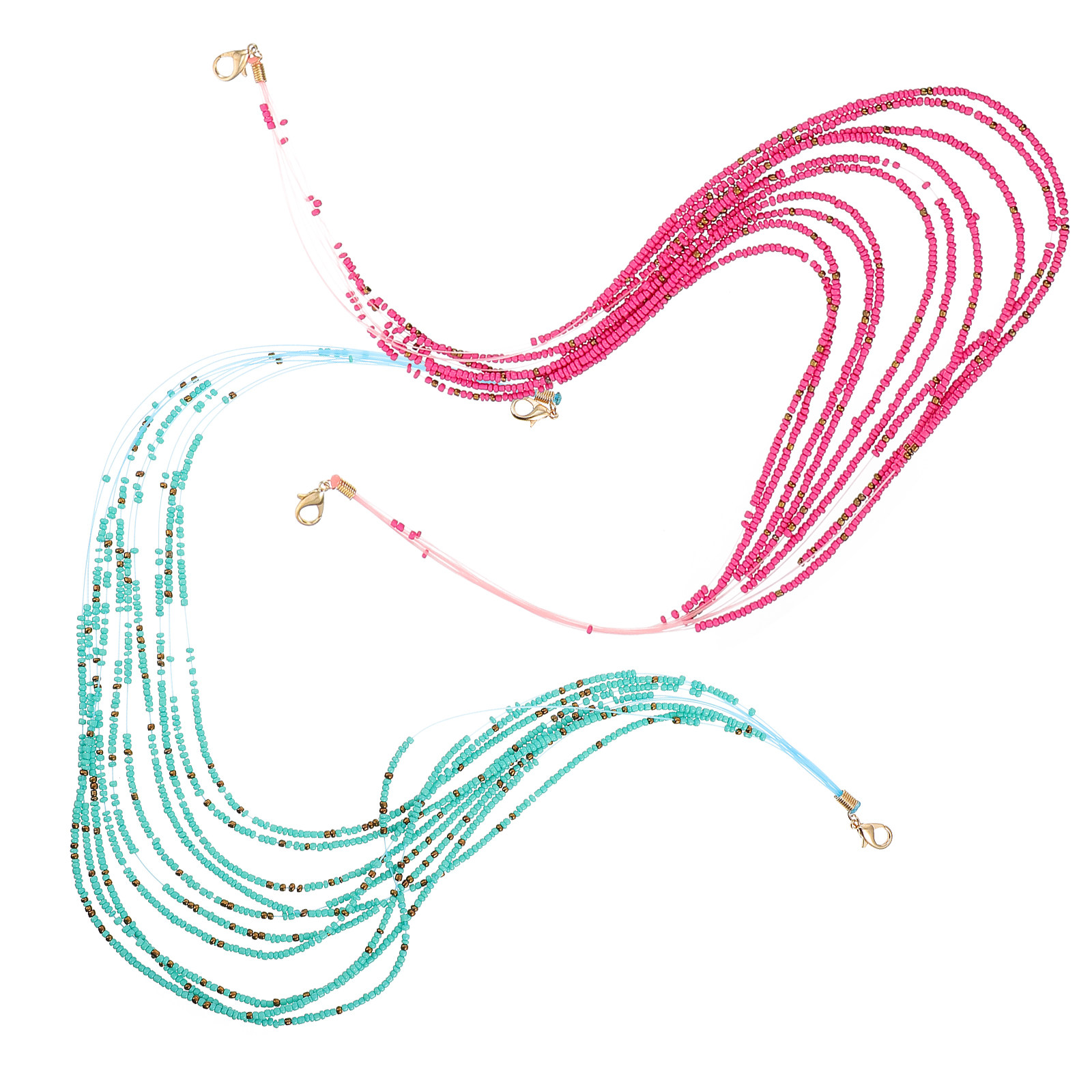 2Pcs Colorful Beaded Bohemia S - Mask Chain Holder recension och pris